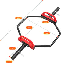 JX FITNESS Olimpiai Trap Bar 2 Inches Hexagon Súlyemelő Rúd 180 kg Terhelhetőség 8
