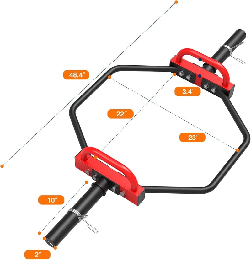 JX FITNESS Olimpiai Trap Bar 2 Inches Hexagon Súlyemelő Rúd 180 kg Terhelhetőség