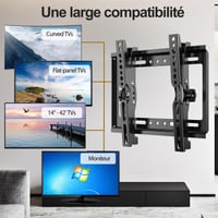 Suport TV de perete înclinabil JXMTSPW pentru ecrane de 14-42 inch, suport monitor, VESA max 200x200 mm, capacitate de încărcare max 25 kg 8