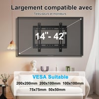 Suport TV de perete înclinabil JXMTSPW pentru ecrane de 14-42 inch, suport monitor, VESA max 200x200 mm, capacitate de încărcare max 25 kg 2