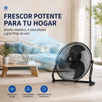 JYC CREATIVE Fém Asztali Ventilátor 50W, 3 Alumínium Lapát, 3 Sebesség, Biztonsági Rács, Dönthető, Fekete 2