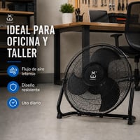 JYC CREATIVE Fém Asztali Ventilátor 50W, 3 Alumínium Lapát, 3 Sebesség, Biztonsági Rács, Dönthető, Fekete 3
