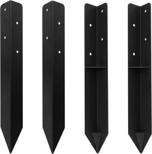 JYiuog talajhorgony szett játszótéri hintához és toronyhoz - fekete - 420x45x45 mm, 4 db