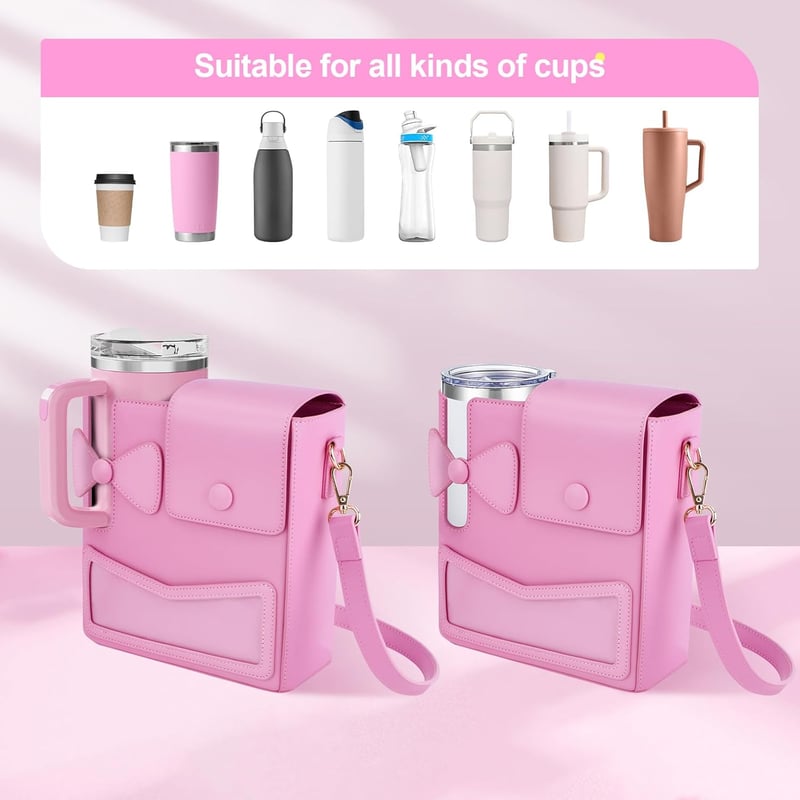 JYPS Stanley Cup táska 40oz-hez, vízálló crossbody táska telefonfiókal és verstellhető pánttal