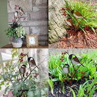 Decorațiune de grădină JYUECIAN în formă de pasăre, figurină pițigoi rezistentă la intemperii, ornament de grădină 60 cm 7
