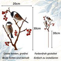 Decorațiune de grădină JYUECIAN în formă de pasăre, figurină pițigoi rezistentă la intemperii, ornament de grădină 60 cm 2