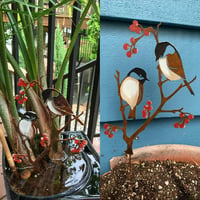 Decorațiune de grădină JYUECIAN în formă de pasăre, figurină pițigoi rezistentă la intemperii, ornament de grădină 60 cm 6