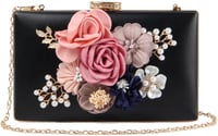 Jywmsc Virágos Estélyi Clutch Fekete Gyöngy Esküvői Táska 1