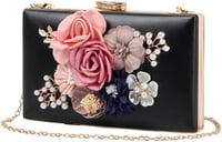 Jywmsc Virágos Estélyi Clutch Fekete Gyöngy Esküvői Táska 5
