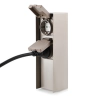 Záhradný stĺpik so zásuvkami JZ CTG, 2 zásuvky, max. 3680 W, IP44 na vonkajšie použitie, hranatý, nehrdzavejúca oceľ 2
