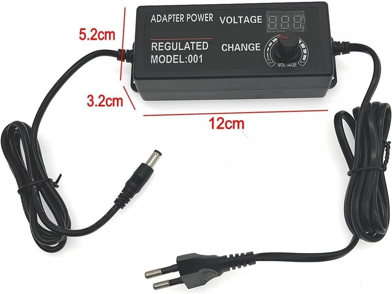 JZK 3-12V 5A Digitális Kijelzős Szabályozható Tápegység 60W AC/DC Konverter