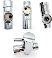 JZK 3 Utas Zuhanyfej Elosztó Szelep 1/2" Réz Zuhanyadapter Vízcsap Osztó 6