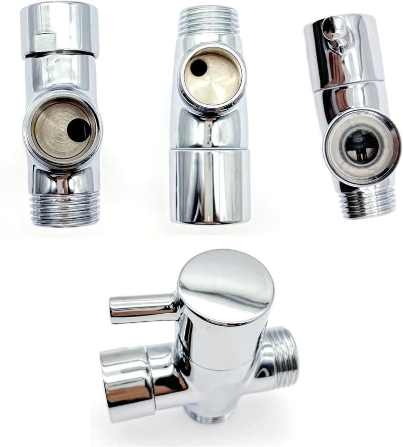 JZK 3 Utas Zuhanyfej Elosztó Szelep 1/2" Réz Zuhanyadapter Vízcsap Osztó