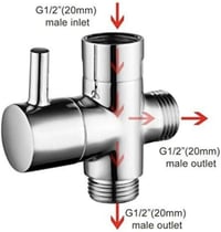JZK 3 Utas Zuhanyfej Elosztó Szelep 1/2" Réz Zuhanyadapter Vízcsap Osztó 5