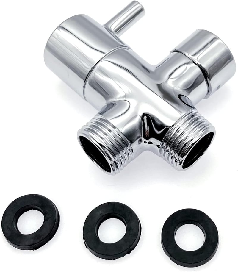 JZK 3 Utas Zuhanyfej Elosztó Szelep 1/2" Réz Zuhanyadapter Vízcsap Osztó