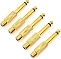 JZK 5db 6.35mm Mono Jack RCA Adapter Aranyozott Audio Konverter Fejhallgatóhoz TV-hez 1