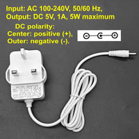 Sieťová nabíjačka JZK 5V 1A pre video pestúnku Babysense HDS2 – náhradný AC-DC adaptér, biely 3