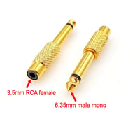 JZK 6,35 mm mono jack – 3,5 mm RCA adapter, pozlaćeni - 5 kom. 2