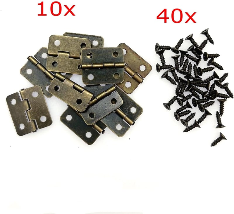 JZK Bronz Mini Zsanérok 10db 18x16mm Fiók és Bútor Zsanér Készlet