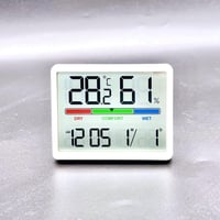 JZK Digitális Szobahőmérő Páratartalom Mérő Óra Kijelzővel 2