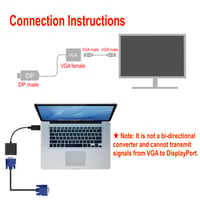JZK DisplayPort DP - VGA Adapter Kábel, 1080P Aranyozott Egyirányú Átalakító Lenovo Dell HP ASUS Laptopokhoz és Monitorokhoz, 25 cm 5