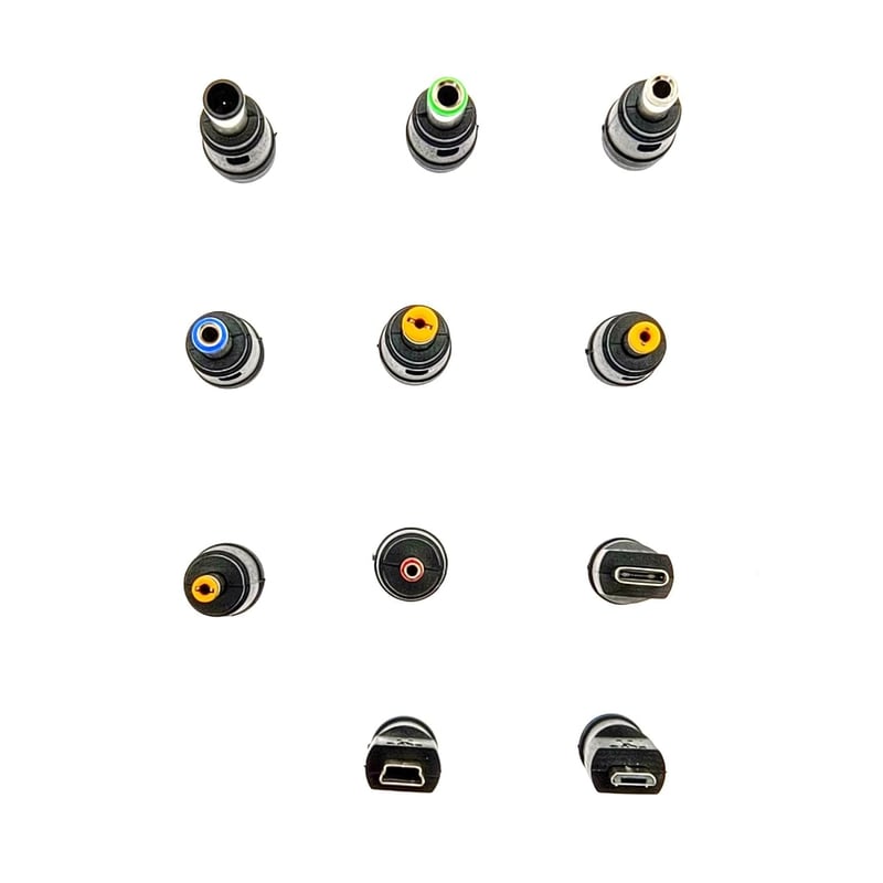 JZK Univerzális USB-DC Kábel 11 Cserélhető Adapterrel - 5.5x2.1mm - Laptop, Router, LED Eszközök, Töltők Kompatibilis Csatlakozókészlet