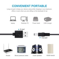 JZK Univerzális USB-DC Kábel 11 Cserélhető Adapterrel - 5.5x2.1mm - Laptop, Router, LED Eszközök, Töltők Kompatibilis Csatlakozókészlet 7