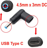 JZK USB-C to DC 4.5x3.0mm adapter HP laptophoz, 20V PD töltő konverter 3