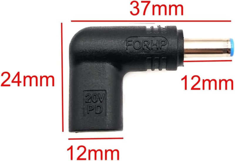 JZK USB-C to DC 4.5x3.0mm adapter HP laptophoz, 20V PD töltő konverter