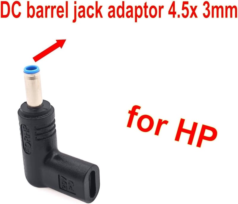 JZK USB-C to DC 4.5x3.0mm adapter HP laptophoz, 20V PD töltő konverter