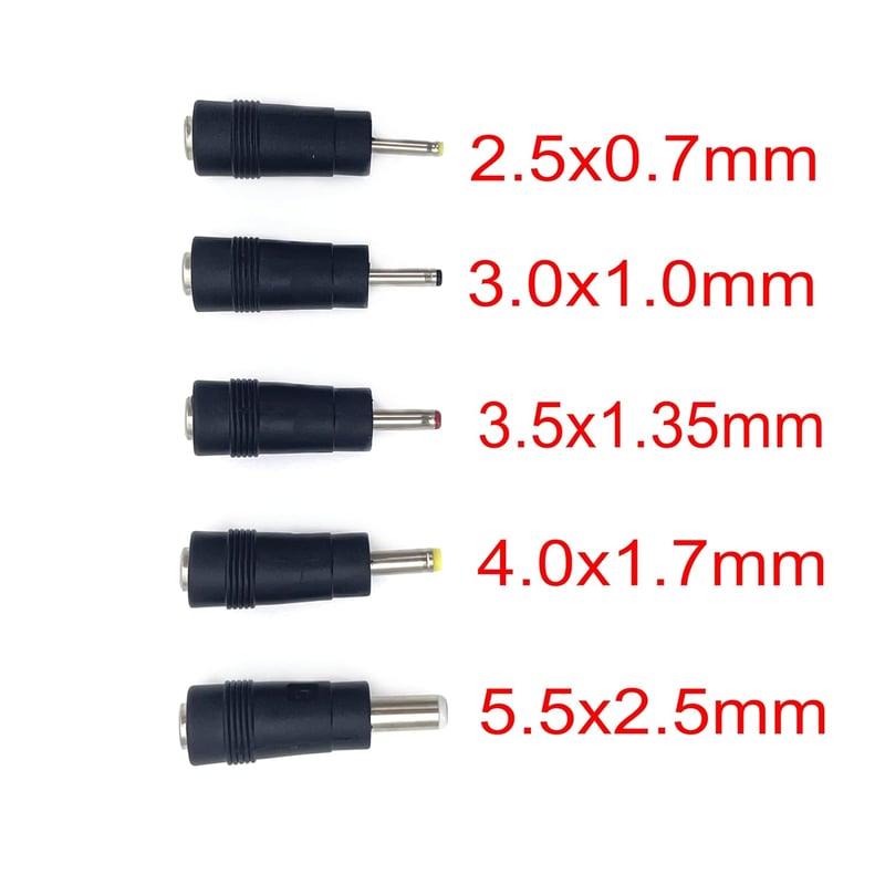 JZK USB-DC töltőkábel 1m, 5 cserélhető csatlakozóval (2.5-5.5mm), LED lámpákhoz, routerekhez, hangszórókhoz, kamerákhoz