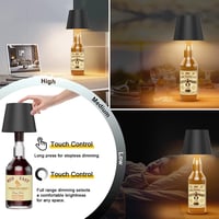 K-Bright LED Palack Lámpa - Tölthető, Érintésvezérelt, Szabályozható Fényerejű Asztali Lámpa, 5200 mAh, IP54 Vízálló, Beltéri-Kültéri, 3000K 5