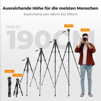 Hliníkový kamerový statív K&F Concept 190 cm, ľahký tripod s prenosnou taškou 3