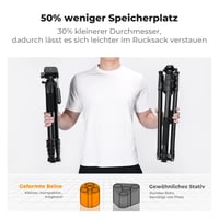 Hliníkový kamerový statív K&F Concept 190 cm, ľahký tripod s prenosnou taškou 2