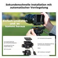 Hliníkový kamerový statív K&F Concept 190 cm, ľahký tripod s prenosnou taškou 6