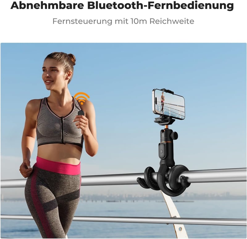 K&F CONCEPT Flexibilis Telefon Tripod Selfie Stick Távirányítóval iPhone Samsung - 60 cm