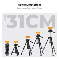 K&F Concept S233A0 mini asztali kameraállvány távkioldóval - 63 cm 6