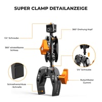 K&F CONCEPT MS13 Magic Arm 360° golyófej kamera rögzítő telefon tartóval - Magic Arm + Super Clamp 3