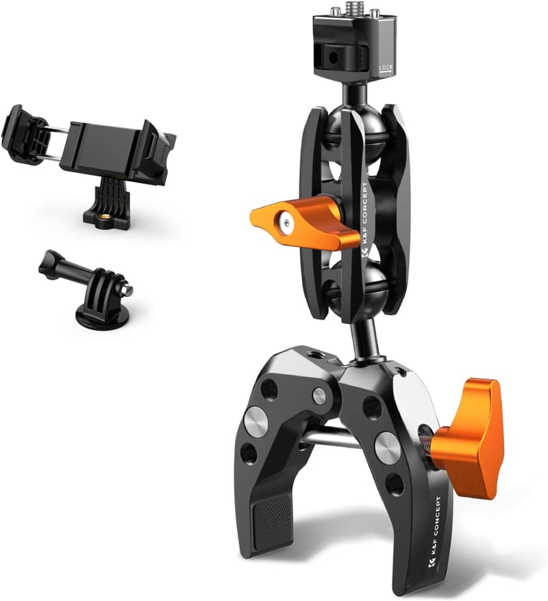 K&F CONCEPT MS13 Magic Arm 360° golyófej kamera rögzítő telefon tartóval - Magic Arm + Super Clamp
