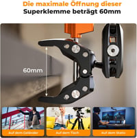 K&F CONCEPT MS13 Magic Arm 360° golyófej kamera rögzítő telefon tartóval - Magic Arm + Super Clamp 4