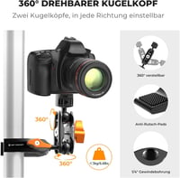 K&F CONCEPT MS13 Magic Arm 360° golyófej kamera rögzítő telefon tartóval - Magic Arm + Super Clamp 2