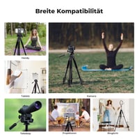 K&F CONCEPT S254A3 Könnyű Kamera Tripod 172cm, Telefontartóval és Táskával - 172 cm, With 2-in-1 holder 8