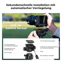 K&F CONCEPT S254A3 Könnyű Kamera Tripod 172cm, Telefontartóval és Táskával - 172 cm, With 2-in-1 holder 5