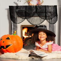 K KUMEED Halloween Dekoráció Fekete Textil Futó 10x2,15m 7