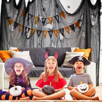 K KUMEED Halloween Dekoráció Fekete Textil Futó 10x2,15m 3