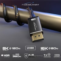 Kábel KabelDirekt 16K DisplayPort 2.1 1 m – DP80, nylonový – pre herné PC 2