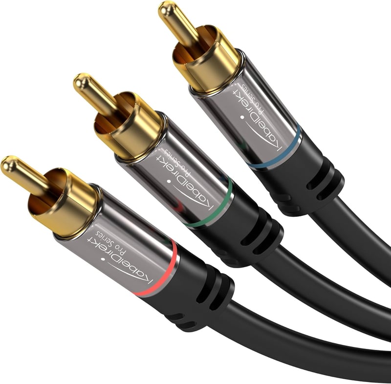 KabelDirekt 1m komponens kábel 3x RCA csatlakozó FullHD 1080i PRO - 1 m, Single