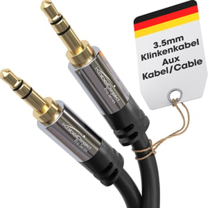 Stereo audio kábel KabelDirekt 3,5 mm jack - 10 m - čierny