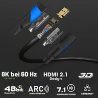Kábel HDMI KabelDirekt 8K 4K 3,1 m – 8K@60Hz 4K@120Hz, Ultra HD, kompatibilný s PS5, Xbox Series X, Switch, Blu-ray, vysokorýchlostný Ethernet, čierny 2