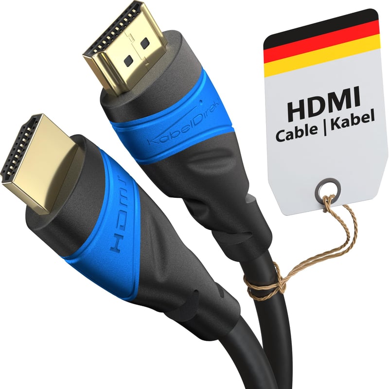 KabelDirekt 8K a 4K HDMI kábel 5 m, HDMI 2.0 High Speed Ethernet, 4K@60Hz, kompatibilný s Blu-ray, PS5, Xbox Series, Switch, čierny